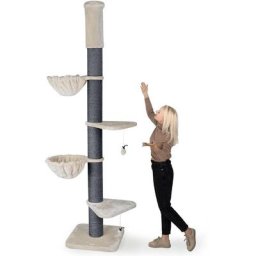 Kratzbaum xxl deckenhoch 250-275 cm Premium Qualität für große Katzen mit Deckenspanner 18 cm Dicke