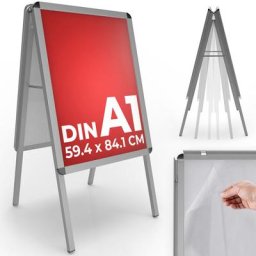 Kundenstopper - din A1, Doppelseitig, Klappbar, Outdoor/Indoor, mit Klicksystem, 2 Schutzfolien, 64