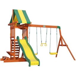 Spielturm Holz Sunnydale Spielplatz für Kinder mit Rutsche, Sandkasten, Schaukel und Picknicktisch