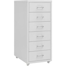 Aktenschrank mit Rollen Grau 28x41x69 cm Metall vidaXL - Grau
