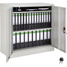 Tectake - Aktenschrank mit 3 Böden 90x40x90 cm - Büroschrank, Rolladenschrank, Hängeregisterschrank