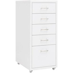 Vidaxl - Aktenschrank mit Rollen Weiß 28x41x69 cm Metall Weiß