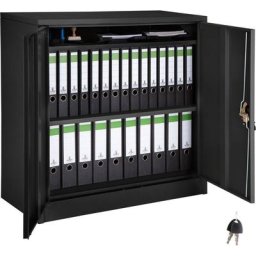 Tectake - Aktenschrank mit 3 Böden 90x40x90 cm - Büroschrank, Rolladenschrank, Hängeregisterschrank