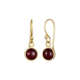 Elli PREMIUM Elli PREMIUM Ohrringe Granat Basic Trend Ohrhänger 925 Silber vergoldet Damen