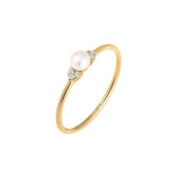 Elli DIAMONDS Elli DIAMONDS Ring Verlobung Perle Diamant (0.03 ct.) 585 Gelbgold Ringe Damen