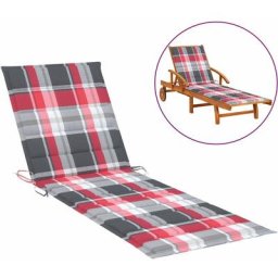 Sonnenliegen-Auflage Rot Karomuster 200x60x3 cm Oxford-Gewebe Vidaxl Mehrfarbig