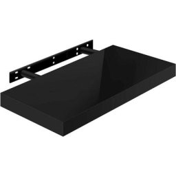 Wandregal Wandboard freischwebend Schweberegal Holz Board schwarz 50x22.9x3.8cm - schwarz - Woltu