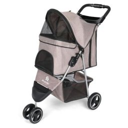 Hundewagen, Faltbar 3-Räder Hunde Trolley, Hundebuggy für Mittelgroße Hunde, Hundebox mit