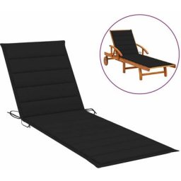 Sonnenliegen-Auflage Schwarz 200x50x3 cm Oxford-Gewebe Vidaxl Schwarz
