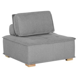 Mittelstück Grau Polyester / Gummibaumholz Sesselmodul für Wohnzimmer Minimalistisch Elegant