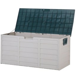 Auflagenbox Beige / Grün Kunststoff 112 x 50 cm für Garten für Terrasse für Outdoor