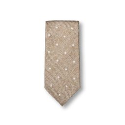 Walbusch Herren Seidenkrawatte Sommer Punkt gemustert Beige