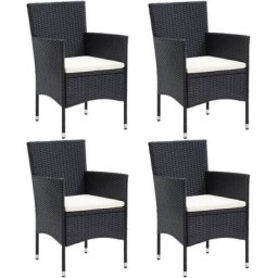 Garten-Essstühle 4 Stk. Poly Rattan Schwarz Vidaxl Schwarz