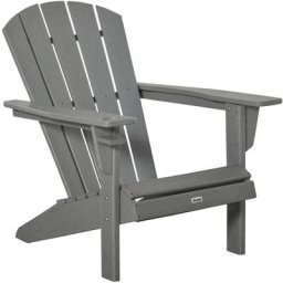 Adirondack Gartenstuhl mit Getränkehalter Gartensessel Gartenmöbel Balkonstuhl Grau Kunststoff 75 x