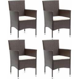 Garten-Essstühle 4 Stk. Poly Rattan Braun Vidaxl Braun