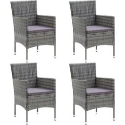 Vidaxl - Garten-Essstühle 4 Stk. Poly Rattan Grau Grau
