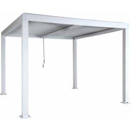 Pergola HHG 254, Gartenpavillon Lamellen-Pavillon, 11cm-Aluminium-Gestell, Regenrinne sturmfest,