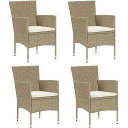 Garten-Essstühle 4 Stk. Poly Rattan Beige Vidaxl Beige