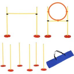 Hunde Agility Set 3-in-1-Training für Haustiere,Inklusive Tasche,Leicht zu tragen, Gelb - Gelb