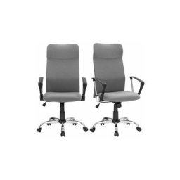 2-set Bürostuhl, ergonomischer Schreibtischstuhl, Drehstuhl, gepolsterter Sitz, Stoffbezug,