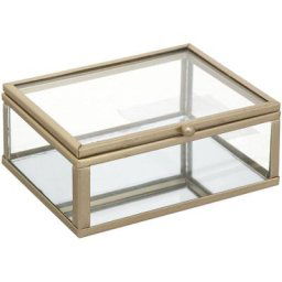 Schmuckkästchen Mood - Metall und Glas - vergoldet - 10x4 -2 cm Atmosphera Golden