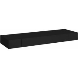 Schweberegal mit Schublade Schwarz 80 x 25 x 8 cm Vidaxl Schwarz