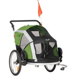 2-in-1 Hundeanhänger klappbar Haustier Fahrradanhänger Hundetransporter Hunde Fahrrad Anhänger