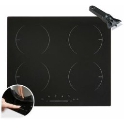 AREBOS Induktionskochfeld Glaskeramik Kochfeld Kochplatten Autark 6000 W 4 Zonen - Schwarz