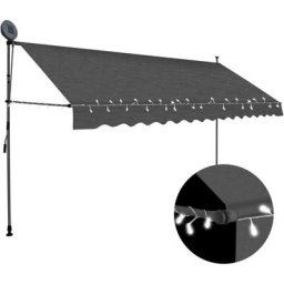 Einziehbare Markise Handbetrieben mit led 400 cm Anthrazit Vidaxl Anthrazit