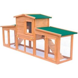Großer Kaninchenstall Kleintierhaus Hasenstall mit Dächern Holz Vidaxl Braun