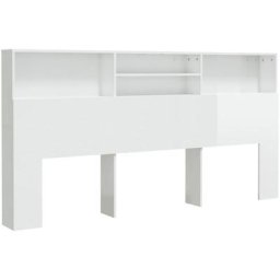 Vidaxl - Kopfteil mit Ablagen Hochglanz-Weiß 200x19x103,5 cm Weiß