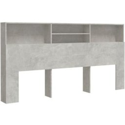 Vidaxl - Kopfteil mit Ablagen Betongrau 200x19x103,5 cm Grau