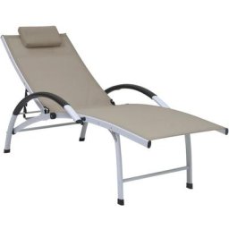 Vidaxl - Sonnenliege Aluminium Textilene Taupe Taupe