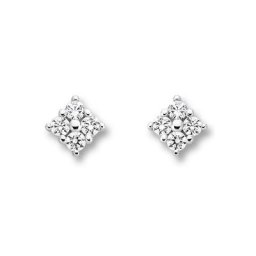 ONE ELEMENT Paar Ohrstecker Zirkonia Ohrringe Ohrstecker aus 333 Weißgold, Damen Gold Schmuck