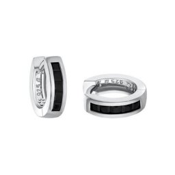 Amor Paar Creolen Black Hoops, 2017295, mit Zirkonia
