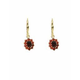 Adelia´s Paar Ohrhänger 1 Paar 333 Gold Ohrringe / Ohrhänger mit Granat, 333 Gold mit Granat Goldschmuck für Damen