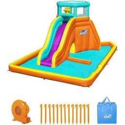 Bestway Planschbecken H2OGO!®, Mega-Wasserpark mit Dauergebläse Tidal Tower, 565x373x265 cm