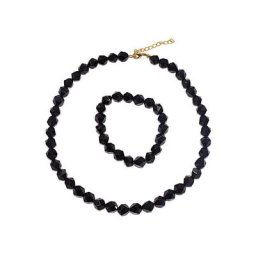 Firetti Ketten und Armband Set Edelstein (Set, 2-tlg), Made in Germany, mit Onyx
