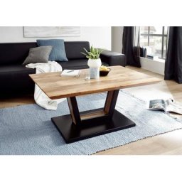 MCA furniture Couchtisch Bedford, Wohnzimmertisch Massivholz Akazie Natur lackiert