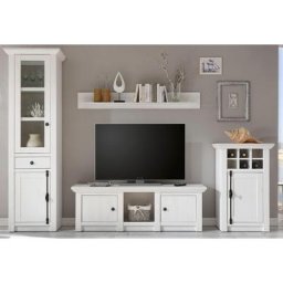 Home affaire Wohnwand California, (Set, 4-St), bestehend aus Vitrine, Lowboard, Wandregal, Kommode