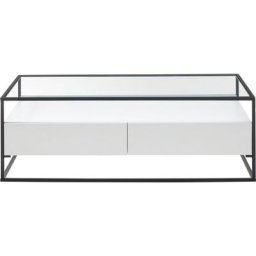 MCA furniture Couchtisch Evora, mit Glas und 2 Schubladen mit Push to open