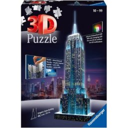 Ravensburger 3D-Puzzle Empire State Building bei Nacht, 216 Puzzleteile, mit Farbwechsel LEDs, Made in Europe, FSC® - schützt Wald - weltweit