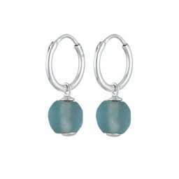 Elli Elli Ohrringe Creole Recyceltes Glas Bead Einhänger 925 Silber Creolen Damen