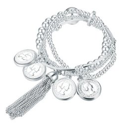 Lulu & Jane Armband Metall-Legierung in Silber Armbänder & Armreife Damen