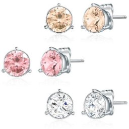 Lulu & Jane Schmuckset Metall-Legierung verziert mit Kristallen von Swarovski® in Silber Schmuck-Set Damen