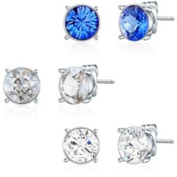 Lulu & Jane Schmuckset Metall-Legierung verziert mit Kristallen von Swarovski® in Silber Schmuck-Set Damen
