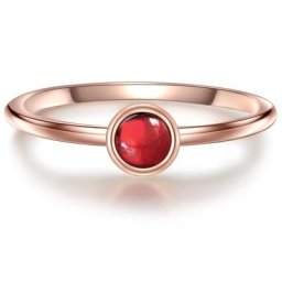 Glanzstücke München Ring Sterling Silber Granat in Roségold Ringe Damen