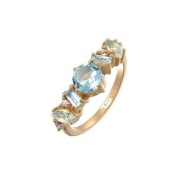 Elli PREMIUM Elli PREMIUM Ring Topas Mondstein Amethyst Klassik 925 Silber vergoldet Ringe Damen