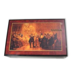 Bildlackdose Flötenkonzert von Adolph von Menzel, mit Spieluhr Schmuckkästchen