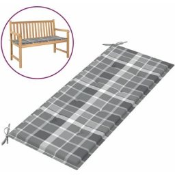 Gartenbank-Auflage Grau Karomuster 120x50x3 cm Oxford-Gewebe vidaXL - Mehrfarbig